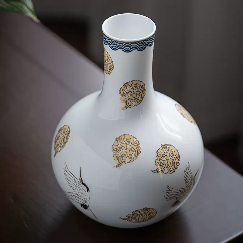 Linglong Vase Transparent Vase Blue and White China Chinese Royal Style Jingdezhen Ceramic Tea Service Set For Asia Traditional