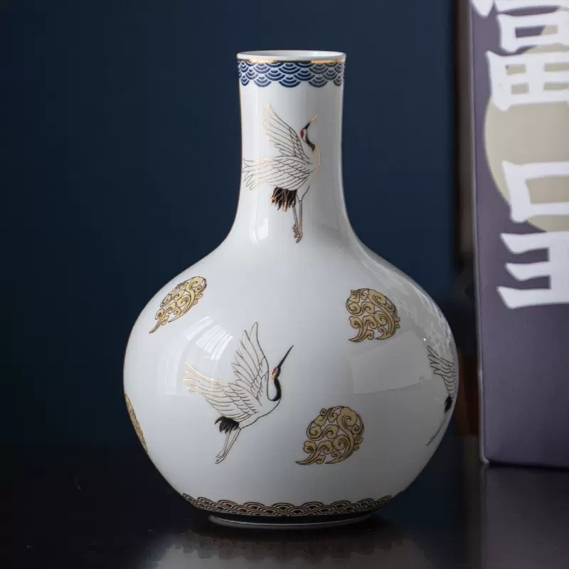 Linglong Vase Transparent Vase Blue and White China Chinese Royal Style Jingdezhen Ceramic Tea Service Set For Asia Traditional