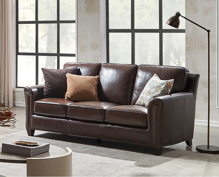Plato Leather Sofa Extra Deep Down Filled Leather Sofa Couch