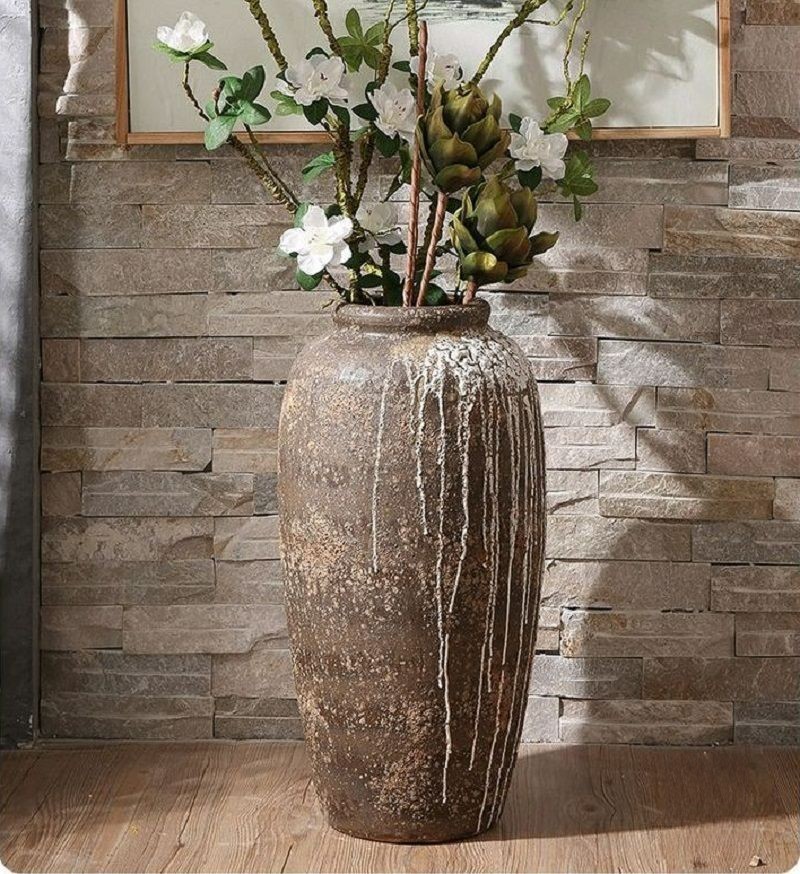 Ceramic Flower Vases,Rustic Home Décor Floral Vase,Shabby Chic Vase,for Home Decor Living Room Centerpieces and Events