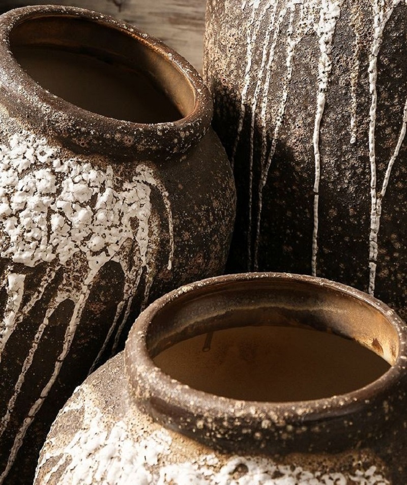 Ceramic Flower Vases,Rustic Home Décor Floral Vase,Shabby Chic Vase,for Home Decor Living Room Centerpieces and Events