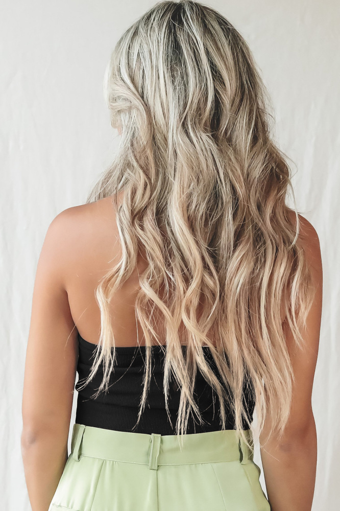 Knit Halter Knit Tank Top Open Back Ribbed Crop Top