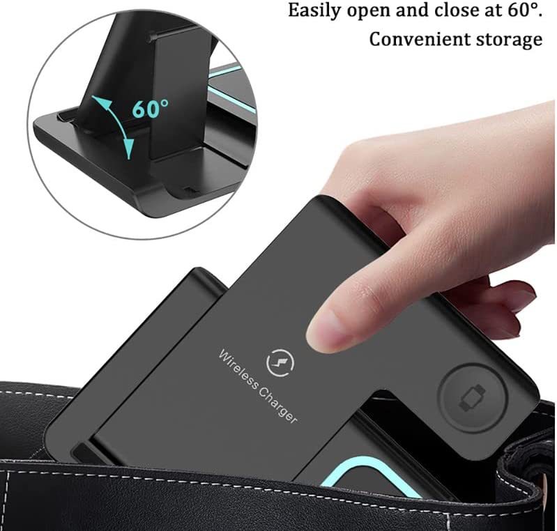 3-in-1 Wireless Charging Station for Phone, Watch & Earbuds, Compatible with All Devices That Meet QI Standards.