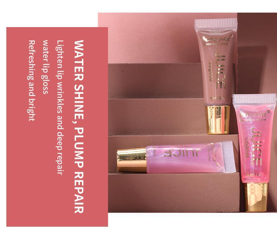 Lip oil Transparent water light moisturizing lip gloss set mirror beautiful moisturizing tube lip gloss lip oil