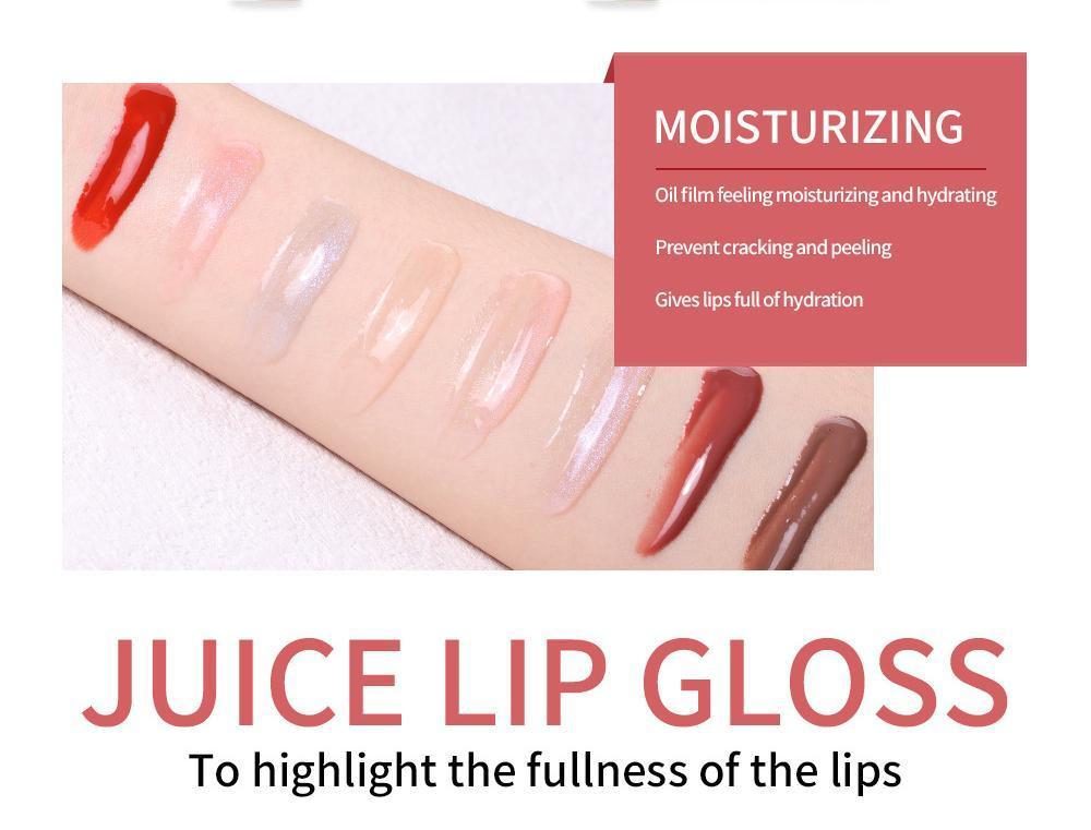 Lip oil Transparent water light moisturizing lip gloss set mirror beautiful moisturizing tube lip gloss lip oil
