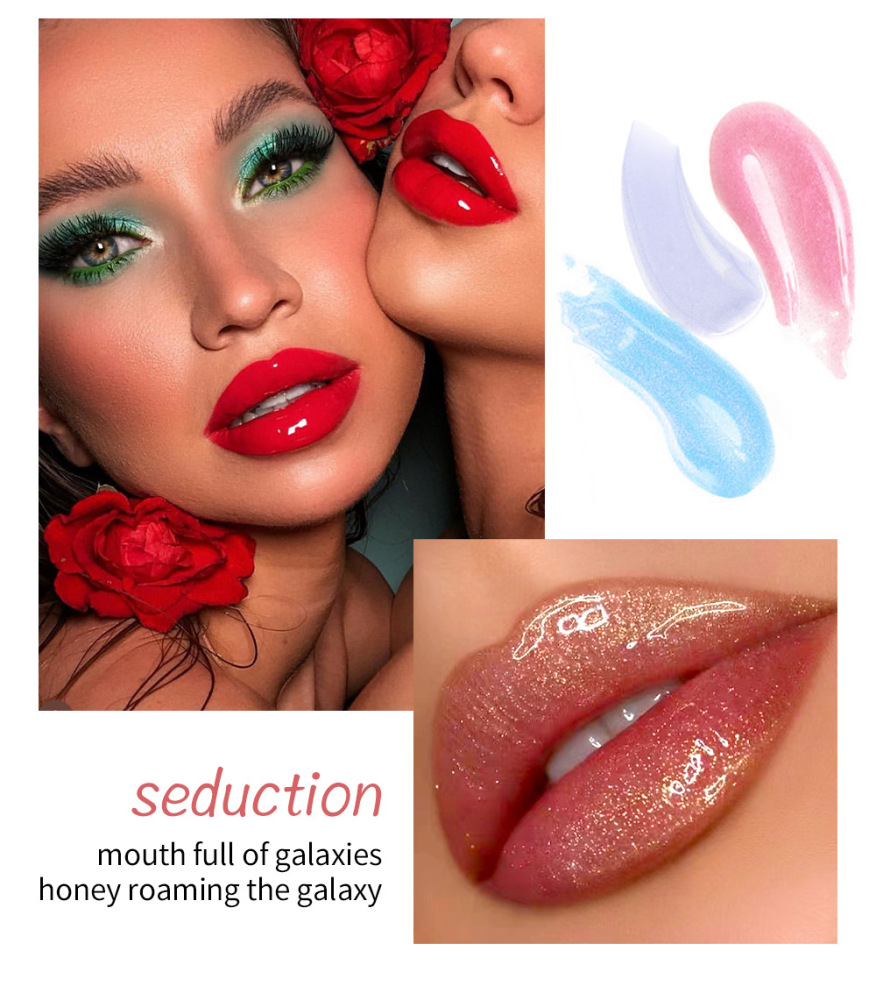 Lip oil Transparent water light moisturizing lip gloss set mirror beautiful moisturizing tube lip gloss lip oil