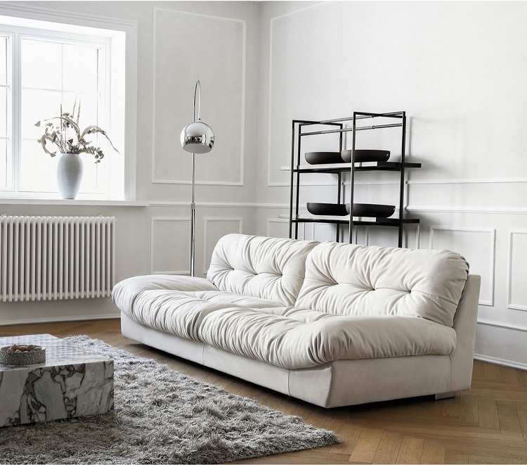 Ligne Roset Cloudy Sofa Sofa Bed Twin Memory Foam Sofa Couch Modern Sofa Lauren Down-Filled Oversized Loveseat Sofa Simple combination living room corner lamb fleece fabric sofa