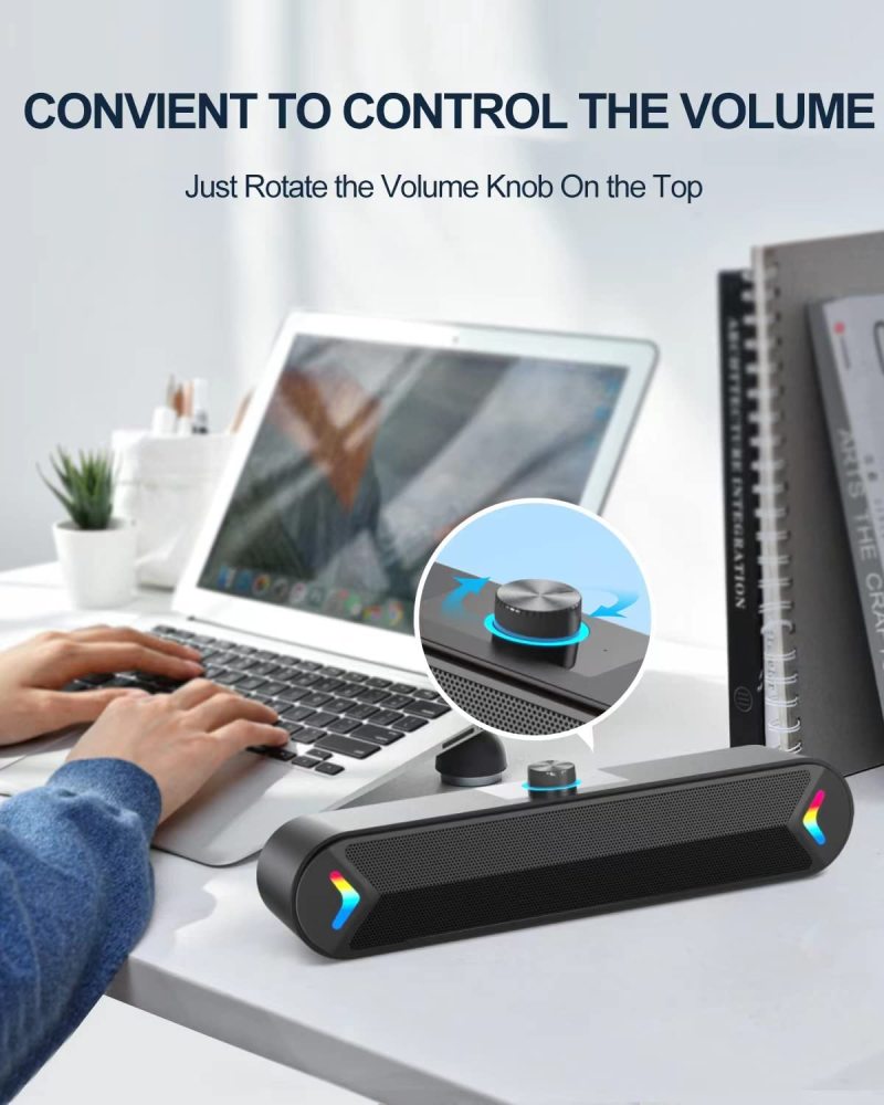 Computer Speakers,Wired USB-Powered PC Speakers with 10W Stereo Sound,Sound-bar Speakers for PC Desktop Computer