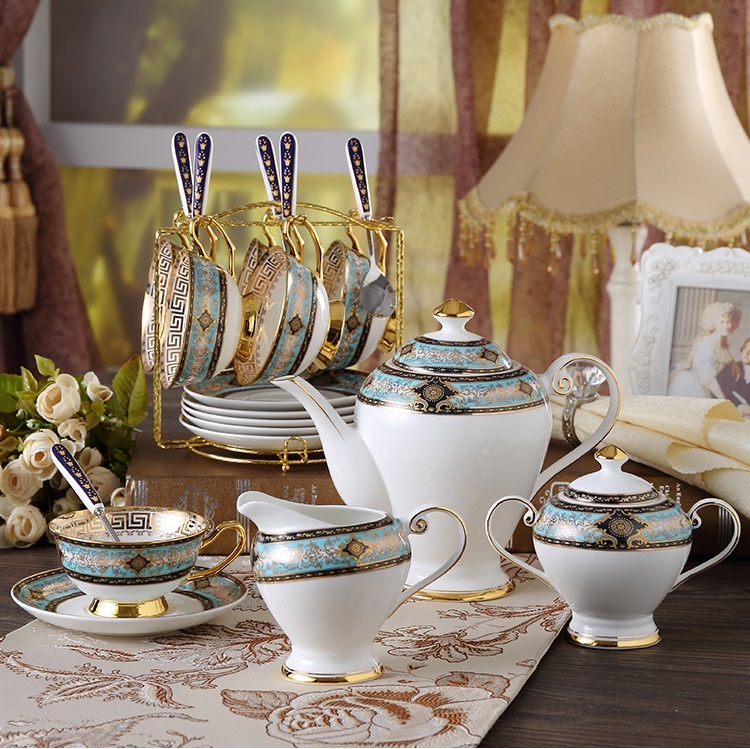 Bone china coffee cup set English tea set Afternoon tea tea set European coffee set gift set