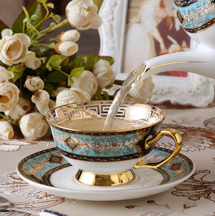 Bone china coffee cup set English tea set Afternoon tea tea set European coffee set gift set