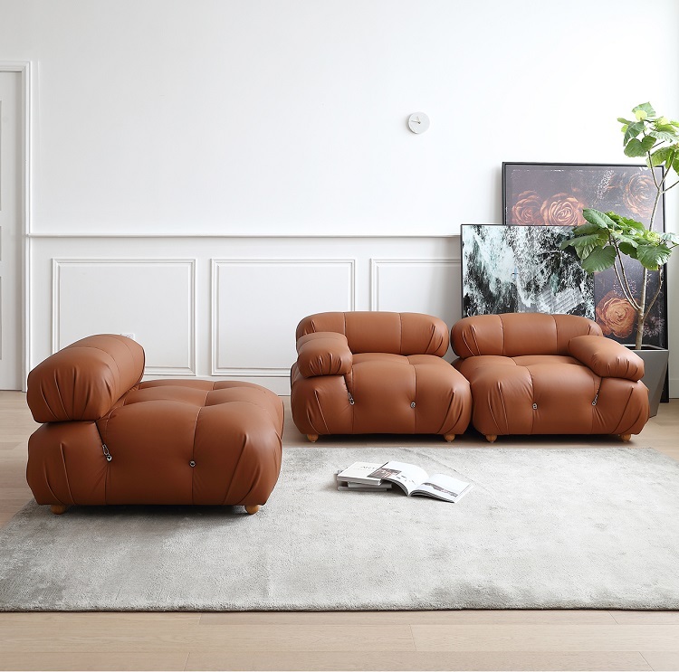 Retro Fengyunduo sofa ins style red bread module combination simple imported silicone leather sofa