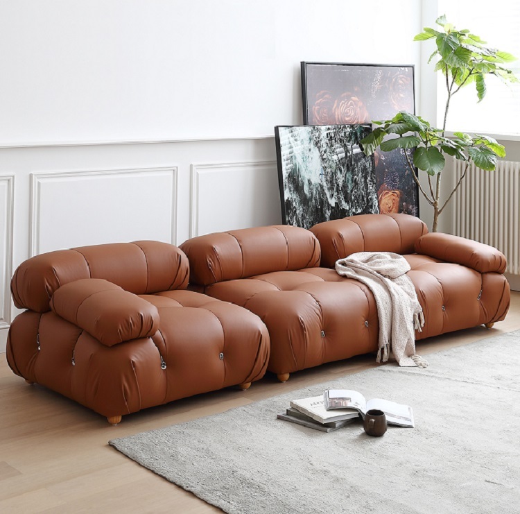 Retro Fengyunduo sofa ins style red bread module combination simple imported silicone leather sofa