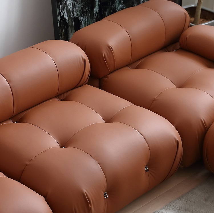 Retro Fengyunduo sofa ins style red bread module combination simple imported silicone leather sofa