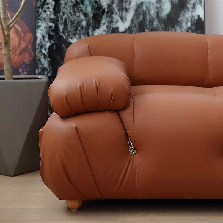 Retro Fengyunduo sofa ins style red bread module combination simple imported silicone leather sofa