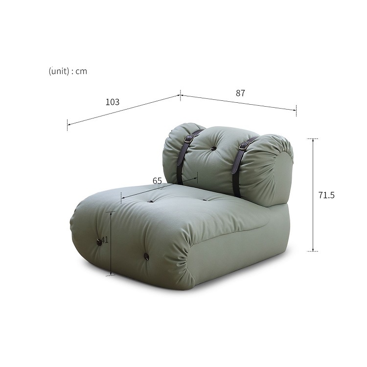 Danish teddy sofa modern simple living room designer small apartment leather sofa single seat
