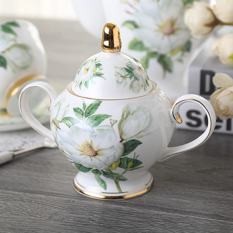 14 Pieces Set Royal Tea Cups and Saucers, with Gold Trim and Gift Box ...