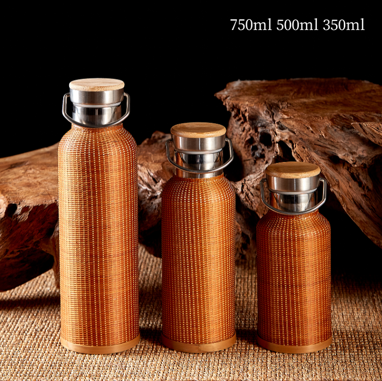 Creative handmade bamboo rattan woven stainless steel high value large capacity food-grade women's cup thermos cup water cup small tea cup