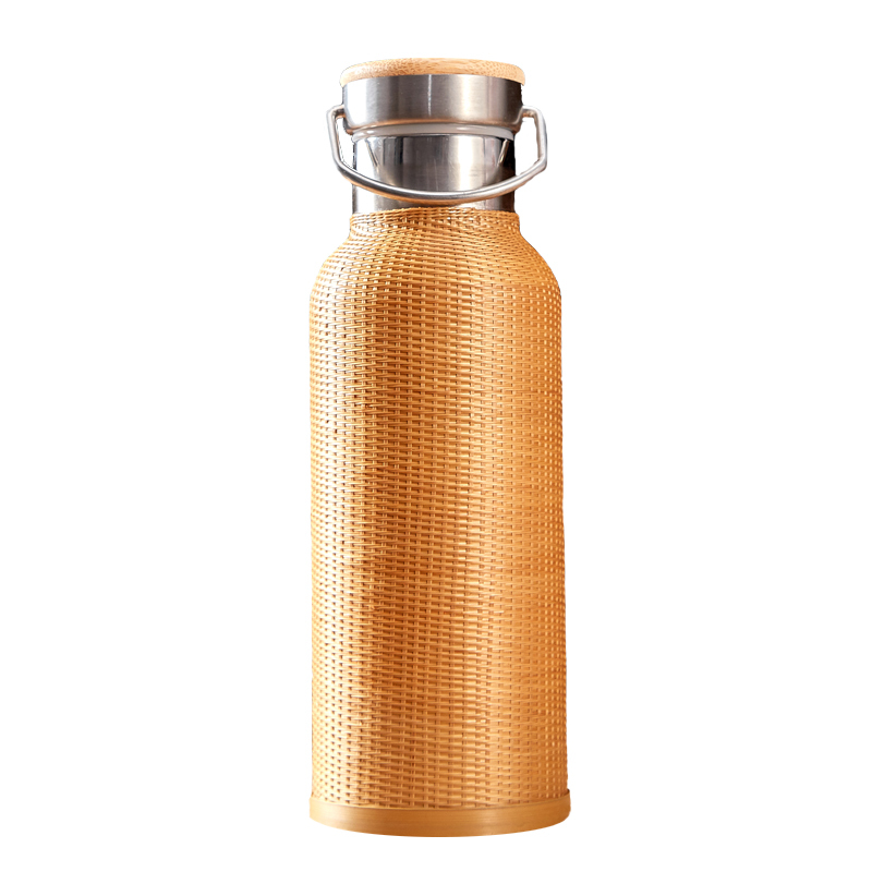 Creative handmade bamboo rattan woven stainless steel high value large capacity food-grade women's cup thermos cup water cup small tea cup