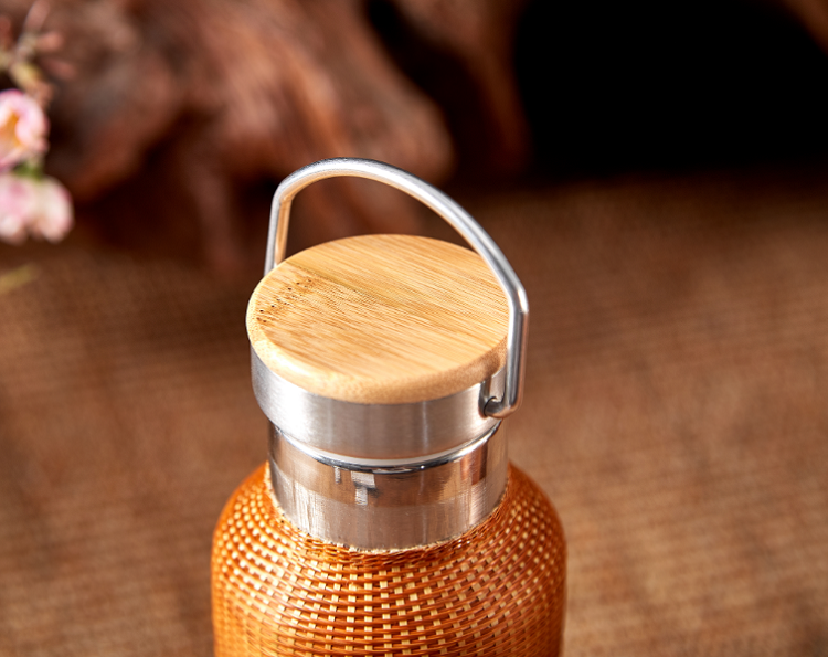 Creative handmade bamboo rattan woven stainless steel high value large capacity food-grade women's cup thermos cup water cup small tea cup