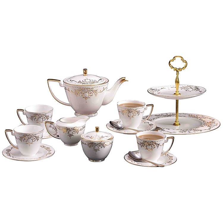 Afternoon tea court home living room European tea set high-end luxury bone china flower tea coffee cup set set