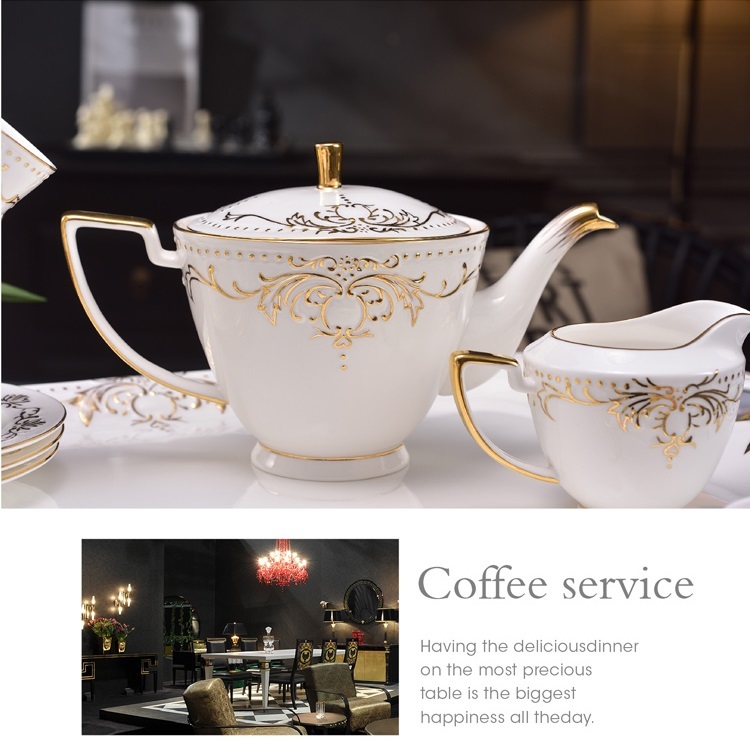 Afternoon tea court home living room European tea set high-end luxury bone china flower tea coffee cup set set