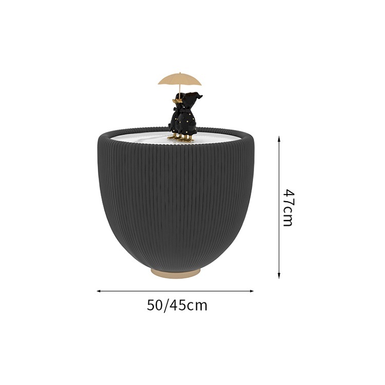 Light luxury slate tea table, simple modern living room, home small house, Internet celebrity creative designer, large and small round tea table