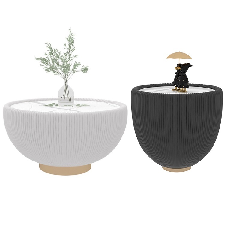 Light luxury slate tea table, simple modern living room, home small house, Internet celebrity creative designer, large and small round tea table