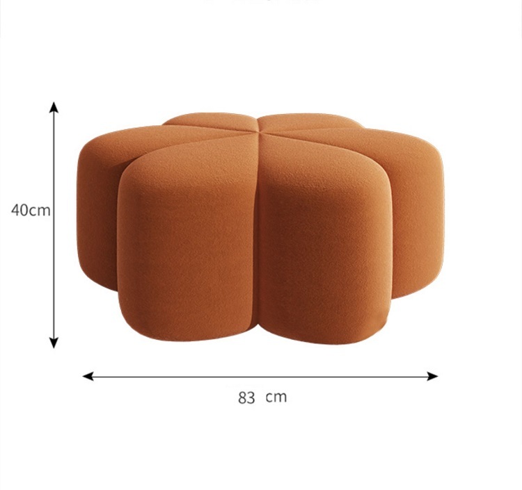 Nordic living room sofa stool foot stool light luxury round stool creative petal stool into the door to change shoes stool household stool