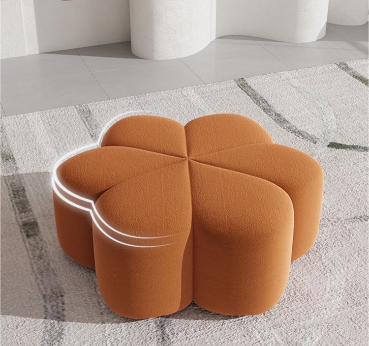 Nordic living room sofa stool foot stool light luxury round stool creative petal stool into the door to change shoes stool household stool