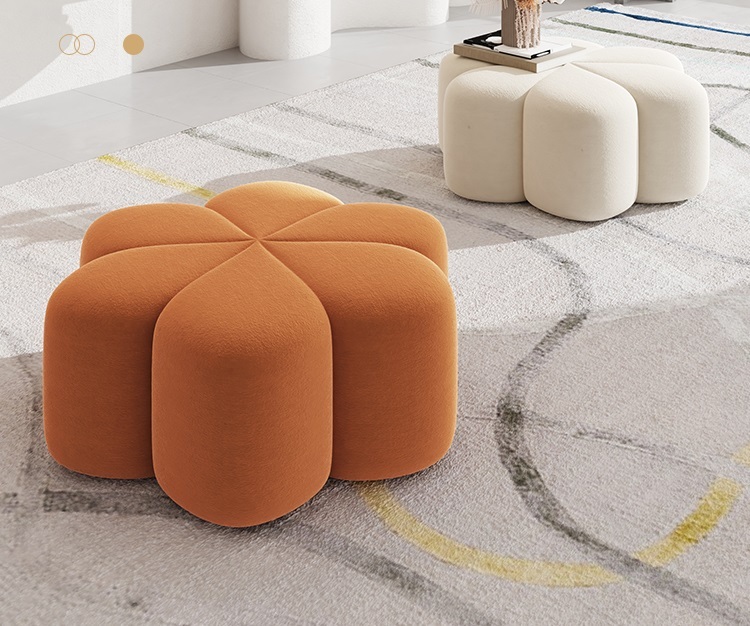 Nordic living room sofa stool foot stool light luxury round stool creative petal stool into the door to change shoes stool household stool