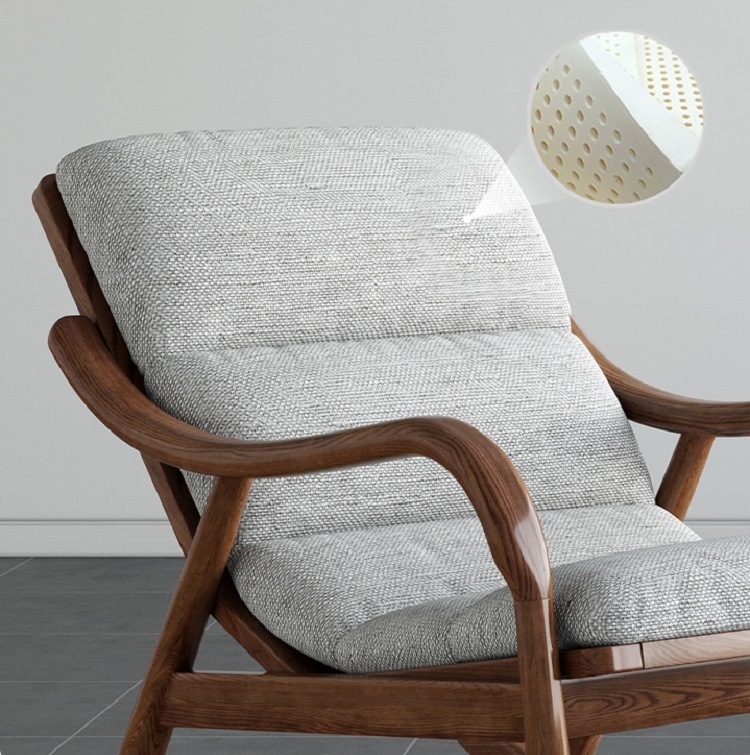 Solid wood rocking chair balcony home lounge chair adult single chair lazy nap chair Nordic rocking chair sofa