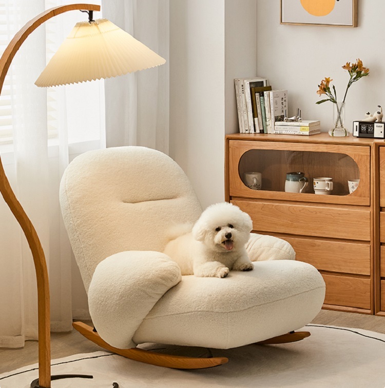 Rocking chair home Nordic living room casual cream style single balcony lazy sofa swing lounge chair