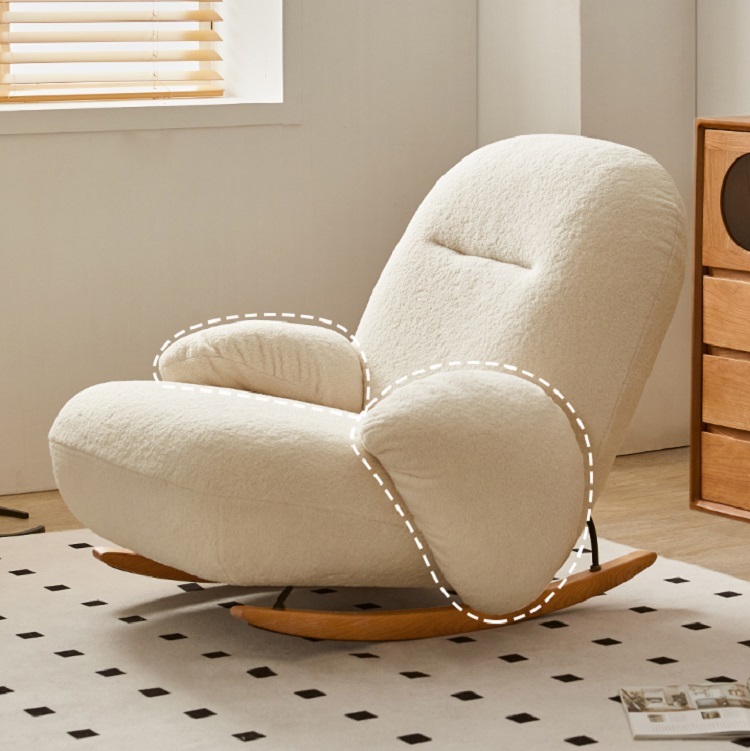 Rocking chair home Nordic living room casual cream style single balcony lazy sofa swing lounge chair