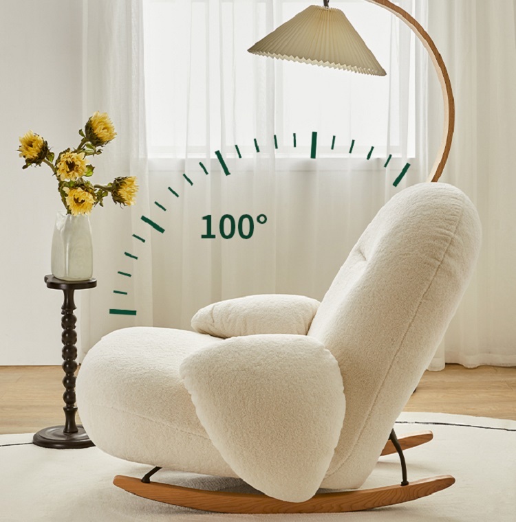 Rocking chair home Nordic living room casual cream style single balcony lazy sofa swing lounge chair
