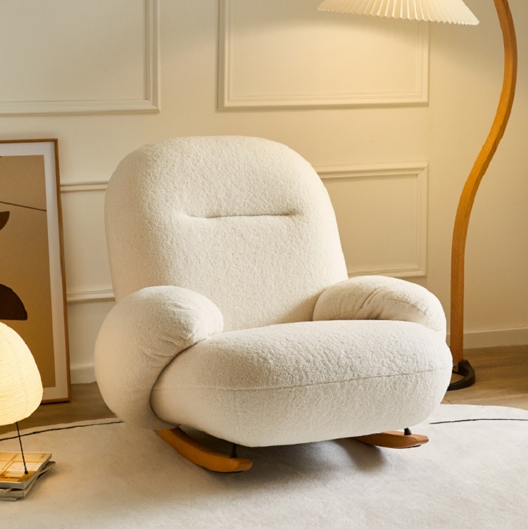 Rocking chair home Nordic living room casual cream style single balcony lazy sofa swing lounge chair