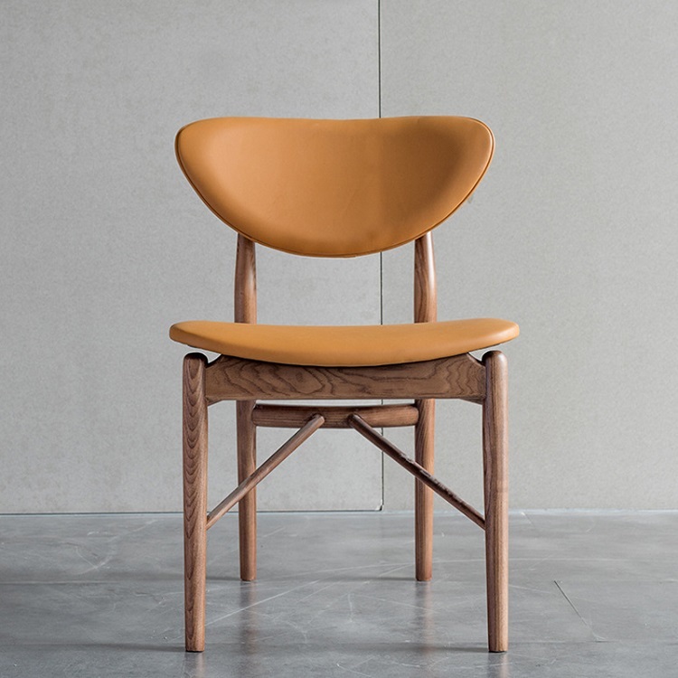 Nordic solid wood dining chair modern simple fashion creative family restaurant hotel table and chair back light luxury complete chair