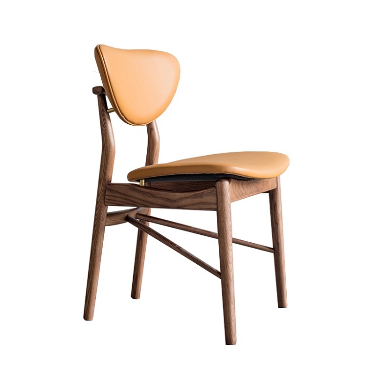 Nordic solid wood dining chair modern simple fashion creative family restaurant hotel table and chair back light luxury complete chair