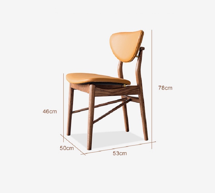 Nordic solid wood dining chair modern simple fashion creative family restaurant hotel table and chair back light luxury complete chair
