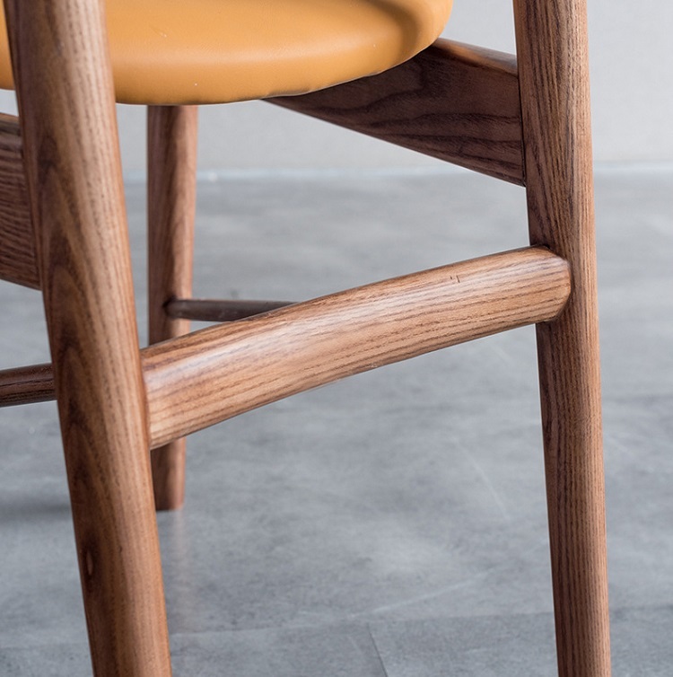 Nordic solid wood dining chair modern simple fashion creative family restaurant hotel table and chair back light luxury complete chair