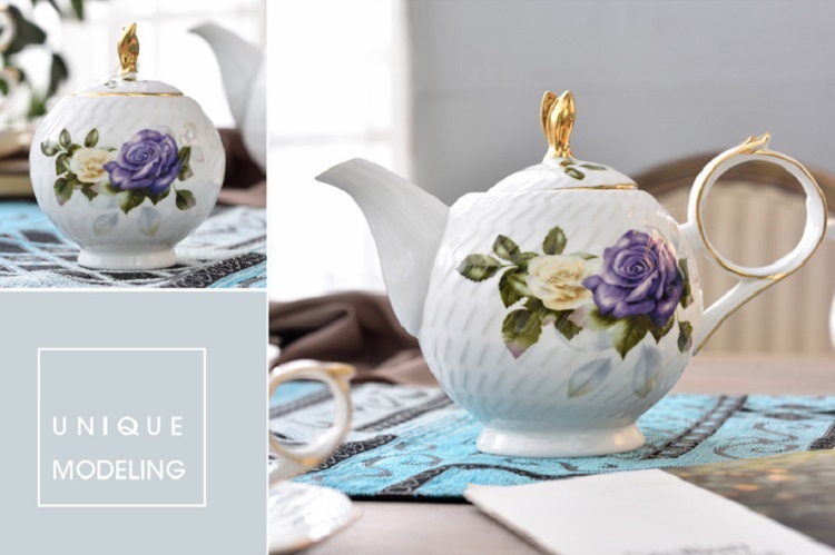 Coffee cup set English afternoon tea set with tray Elegant European small luxury high-end home