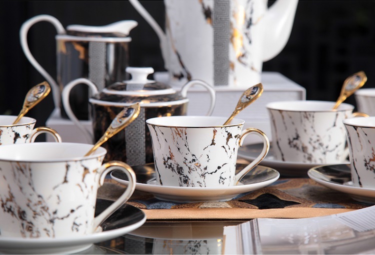 European bone china coffee tea set British ceramic afternoon tea cup set Small luxury wedding gift gift box