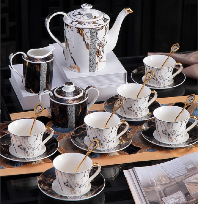 European bone china coffee tea set British ceramic afternoon tea cup set Small luxury wedding gift gift box