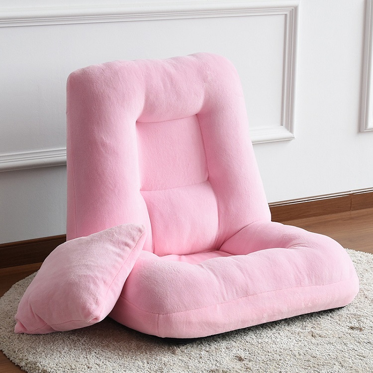 Coral fleece fabric bed lazy sofa single bedroom legless computer tatami backrest folding bay window chair