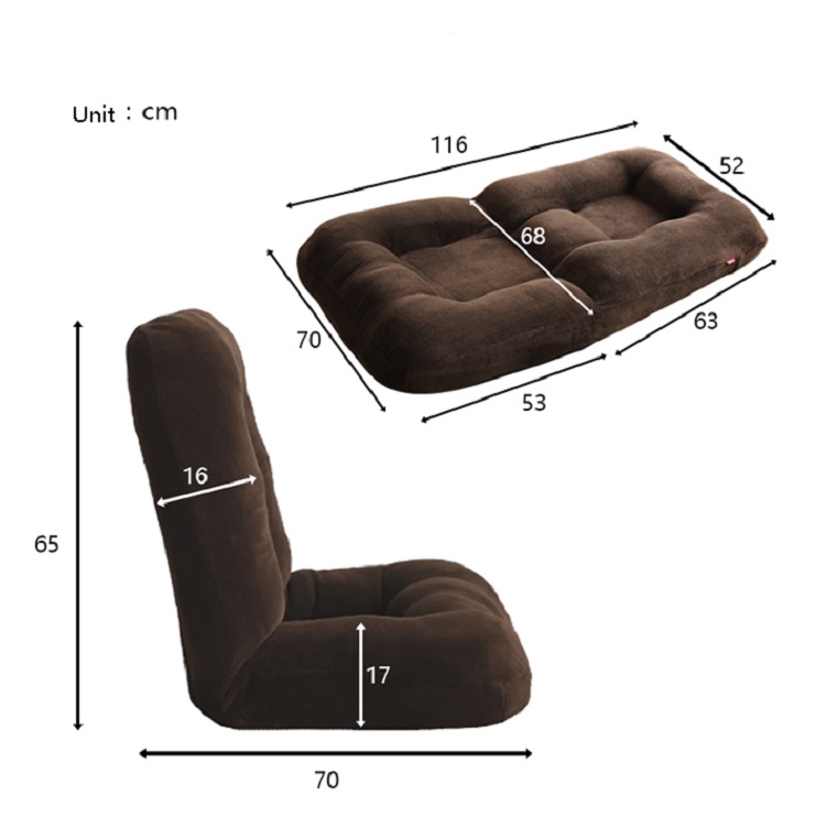 Coral fleece fabric bed lazy sofa single bedroom legless computer tatami backrest folding bay window chair