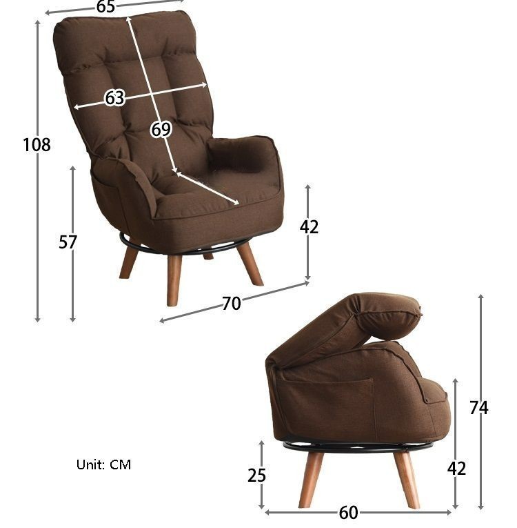 Breastfeeding chair single pregnant breastfeeding swivel sofa Japanese style fabric folding lazy sofa swivel chair
