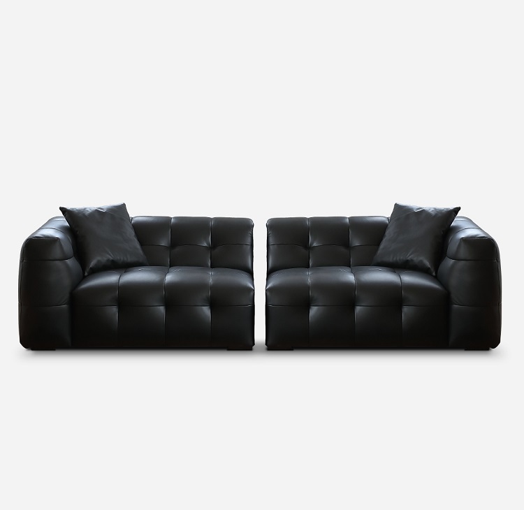 Marshmallow sofa minimalist vintage leather sofa designer small apartment BOBA leather art sofa