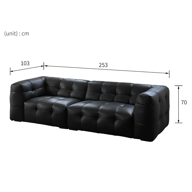 Marshmallow sofa minimalist vintage leather sofa designer small apartment BOBA leather art sofa