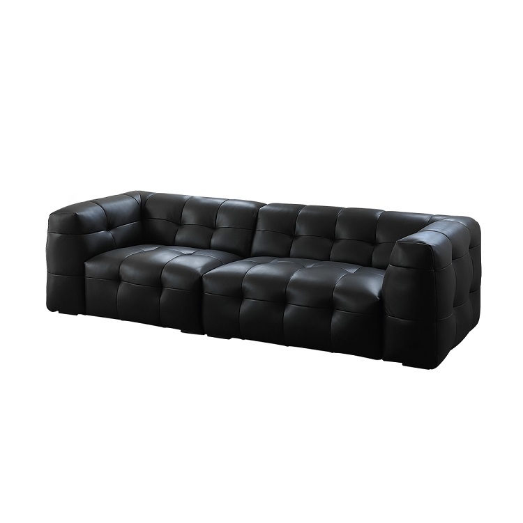 Marshmallow sofa minimalist vintage leather sofa designer small apartment BOBA leather art sofa