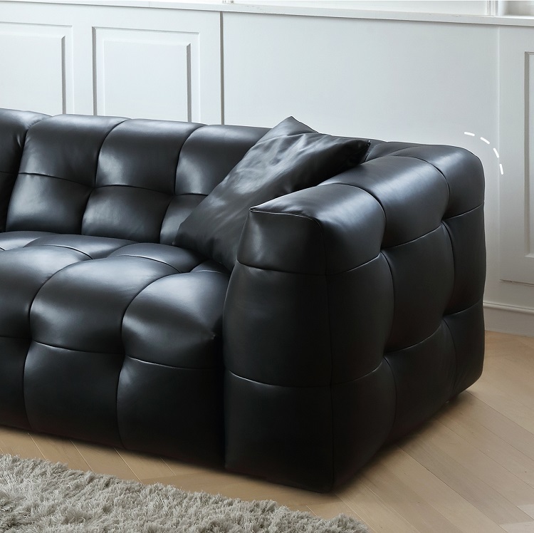 Marshmallow sofa minimalist vintage leather sofa designer small apartment BOBA leather art sofa