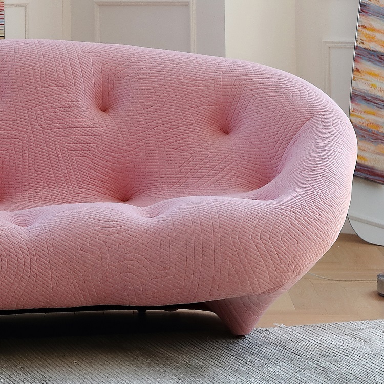 Ploum curved fabric sofa generation simple small living room home three-seat shell sofa